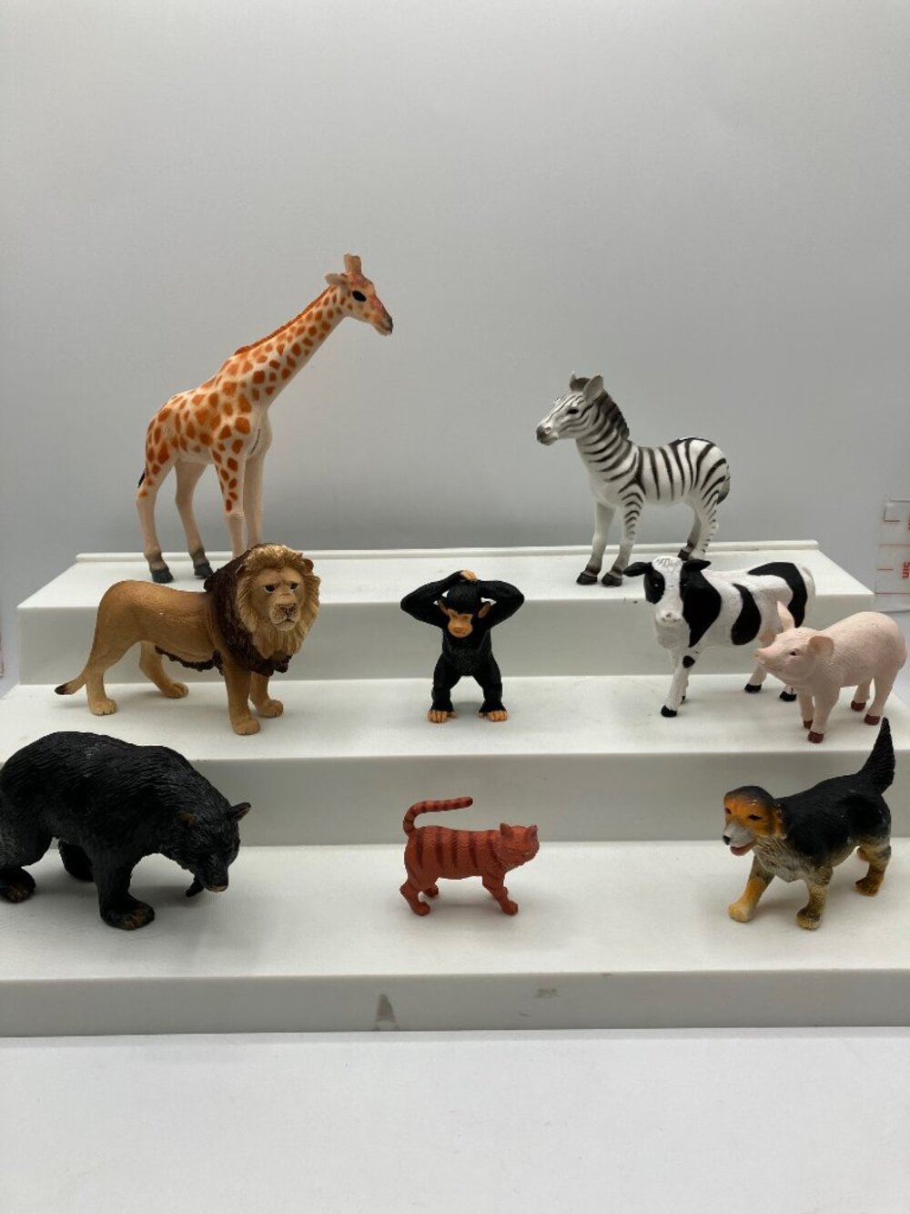 Various Animal Figurine Toys 9 Pieces 5"H to 1.5"H Good Condition